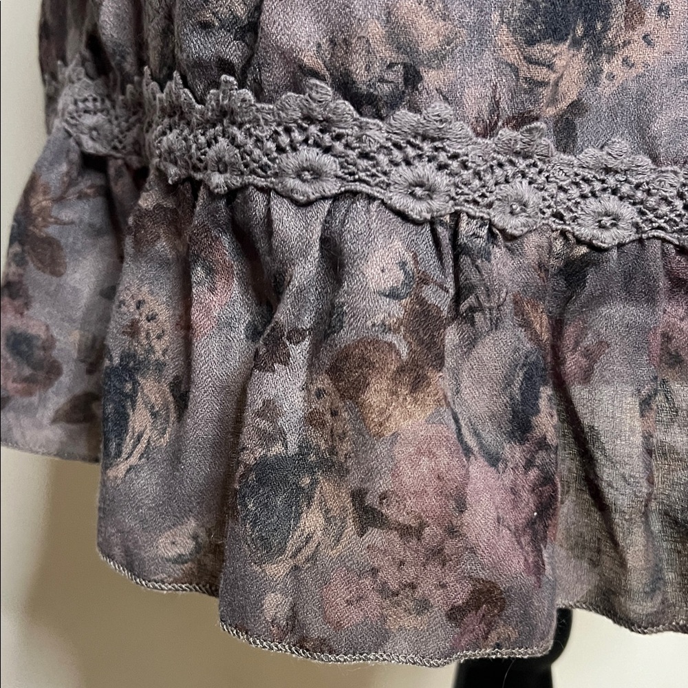 Forever 21 Floral Belted Mini Dress - Gray and Pink - Picture 12 of 15